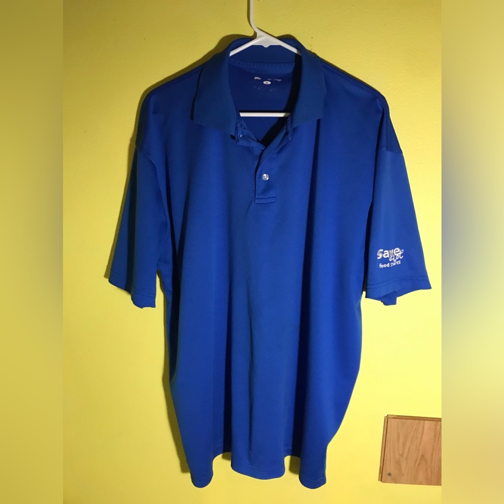 Save-a-Lot Grocery Food Store Employee Blue Polo Work-Shirt Unisex Sz XL Uniform